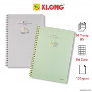 Vở B5 gáy lò xo 80 trang caro bìa nhựa Pastel [Chọn Màu] - sổ Klong MS 574